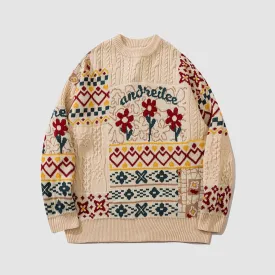 Ethnic Style Jacquard Stitching Sweater