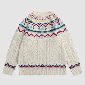 Ethnic Style Rabbit Pattern Sweater