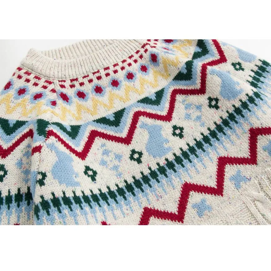 Ethnic Style Rabbit Pattern Sweater