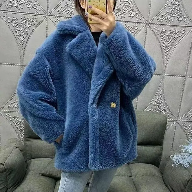 Factory Price Women Winter Longer Faux Fur Warm  Thick Teddy Bear Coat