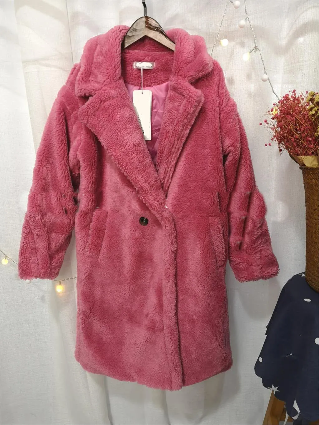 Factory Price Women Winter Longer Faux Fur Warm  Thick Teddy Bear Coat