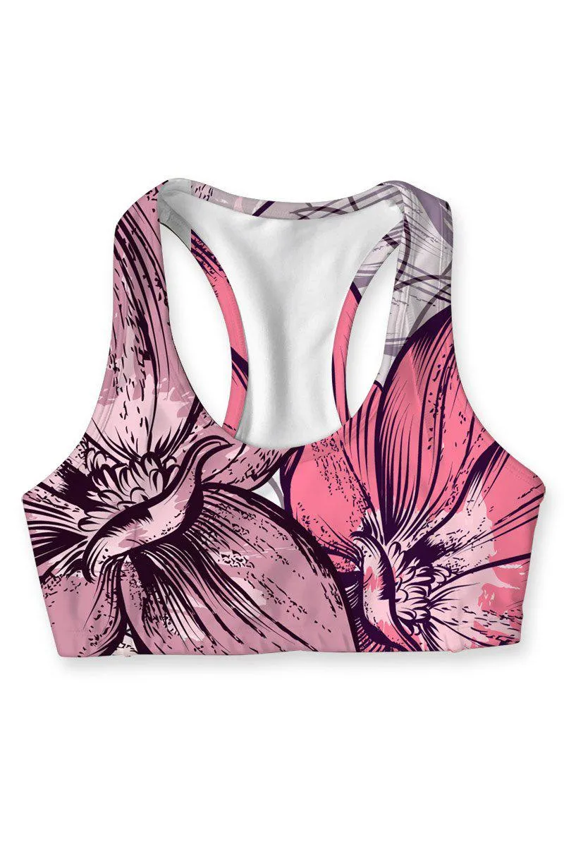 Fantasia Stella Pink Seamless Racerback Sport Yoga Bra - Women