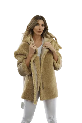 Faux Fur Teddy Coat with Hood