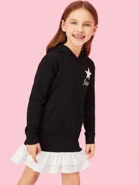 Girls Are Little Stars Hooded Sweater Dress