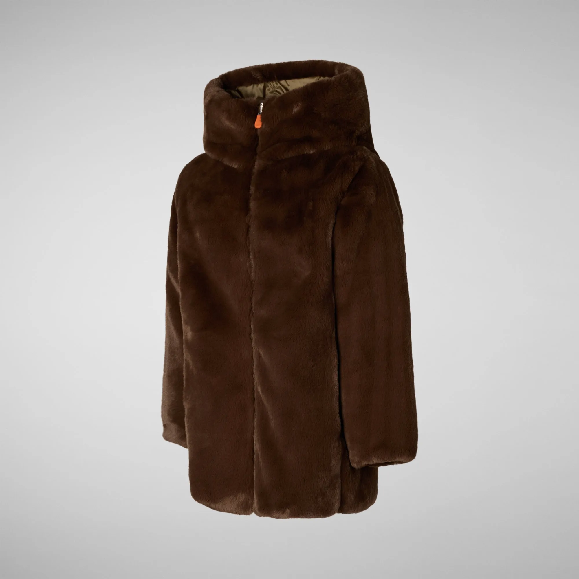 Girls' jacket Flora in teddy brown