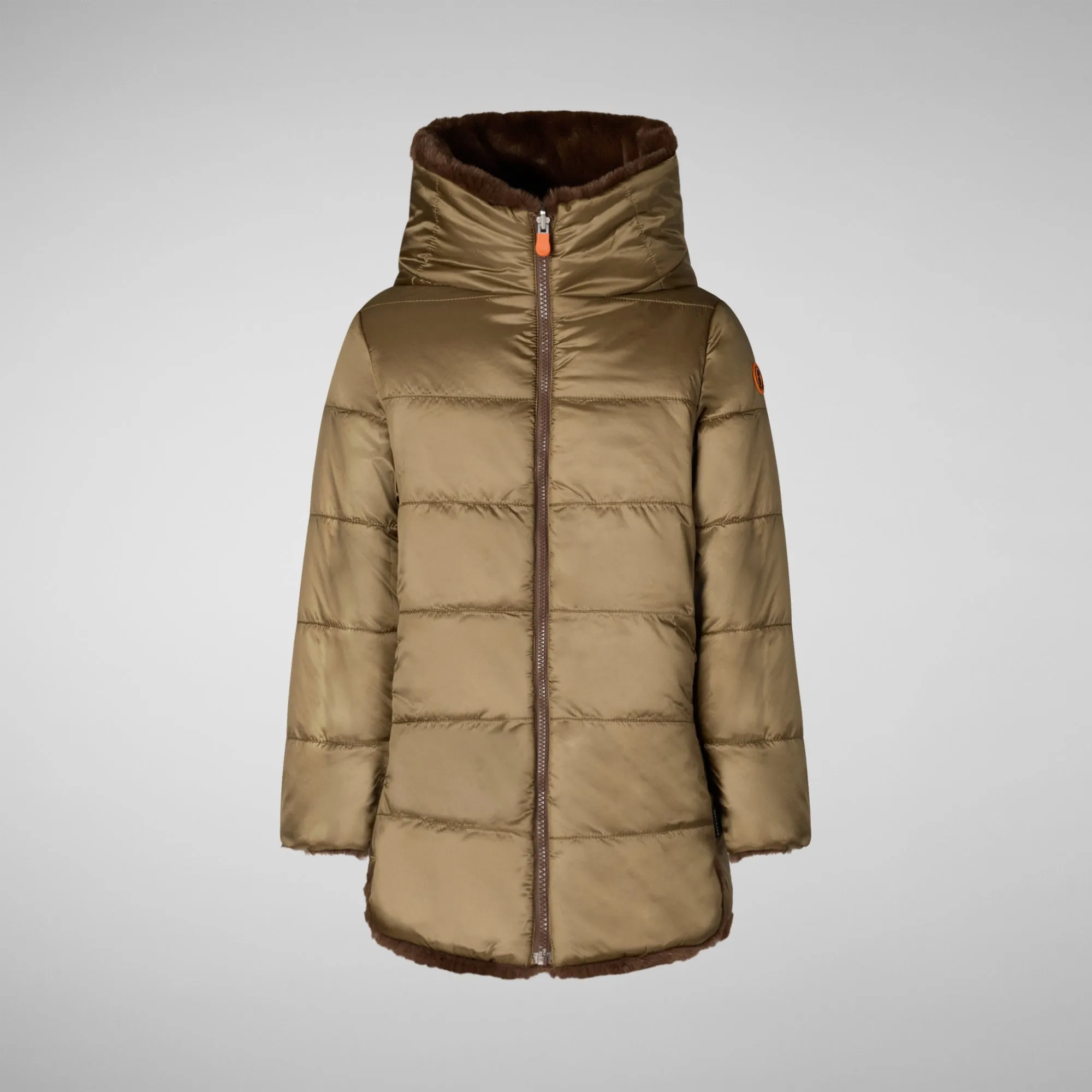 Girls' jacket Flora in teddy brown