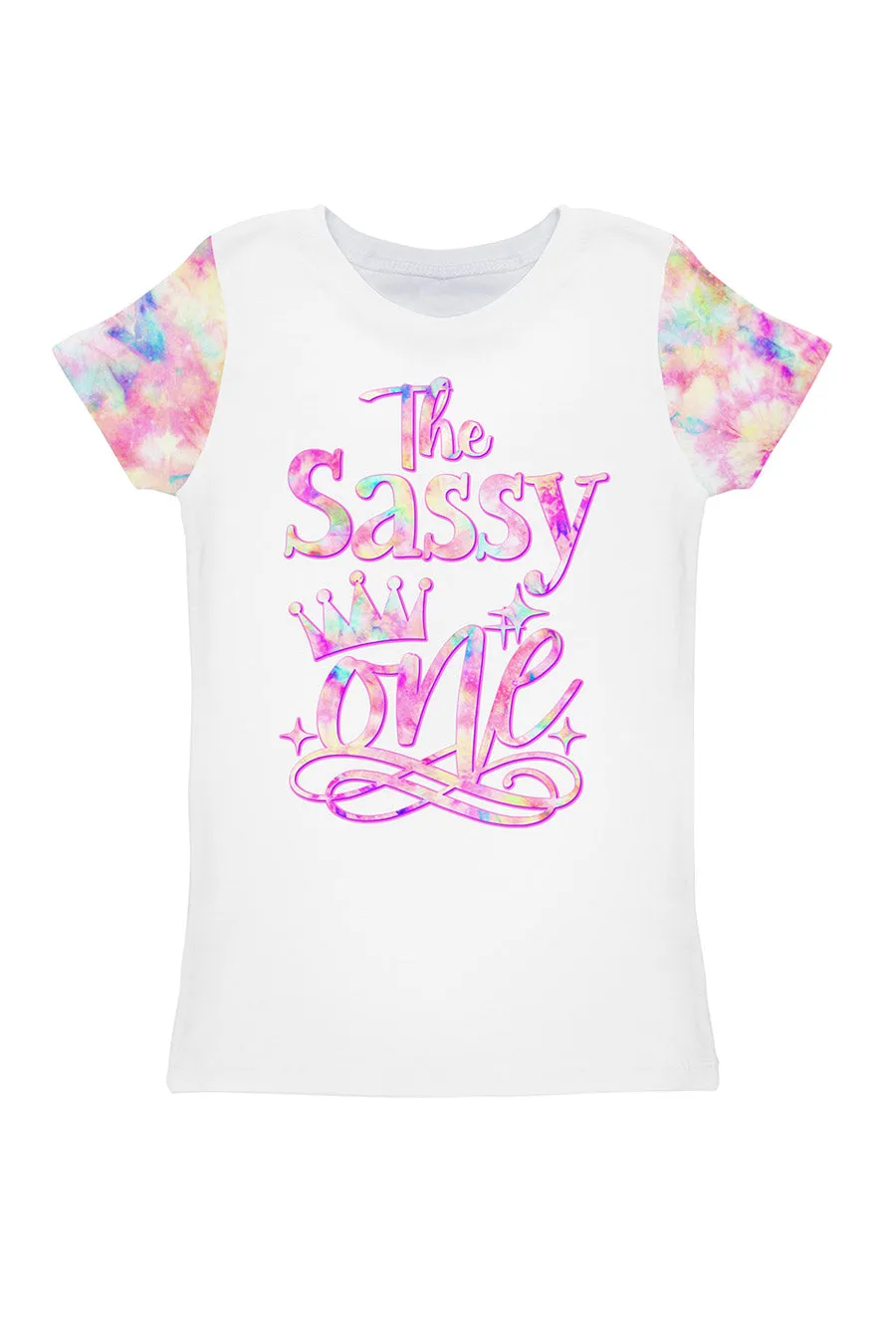 Girly Swirl Zoe White Pink Cute Quote Tie Dye Print T-Shirt - Kids