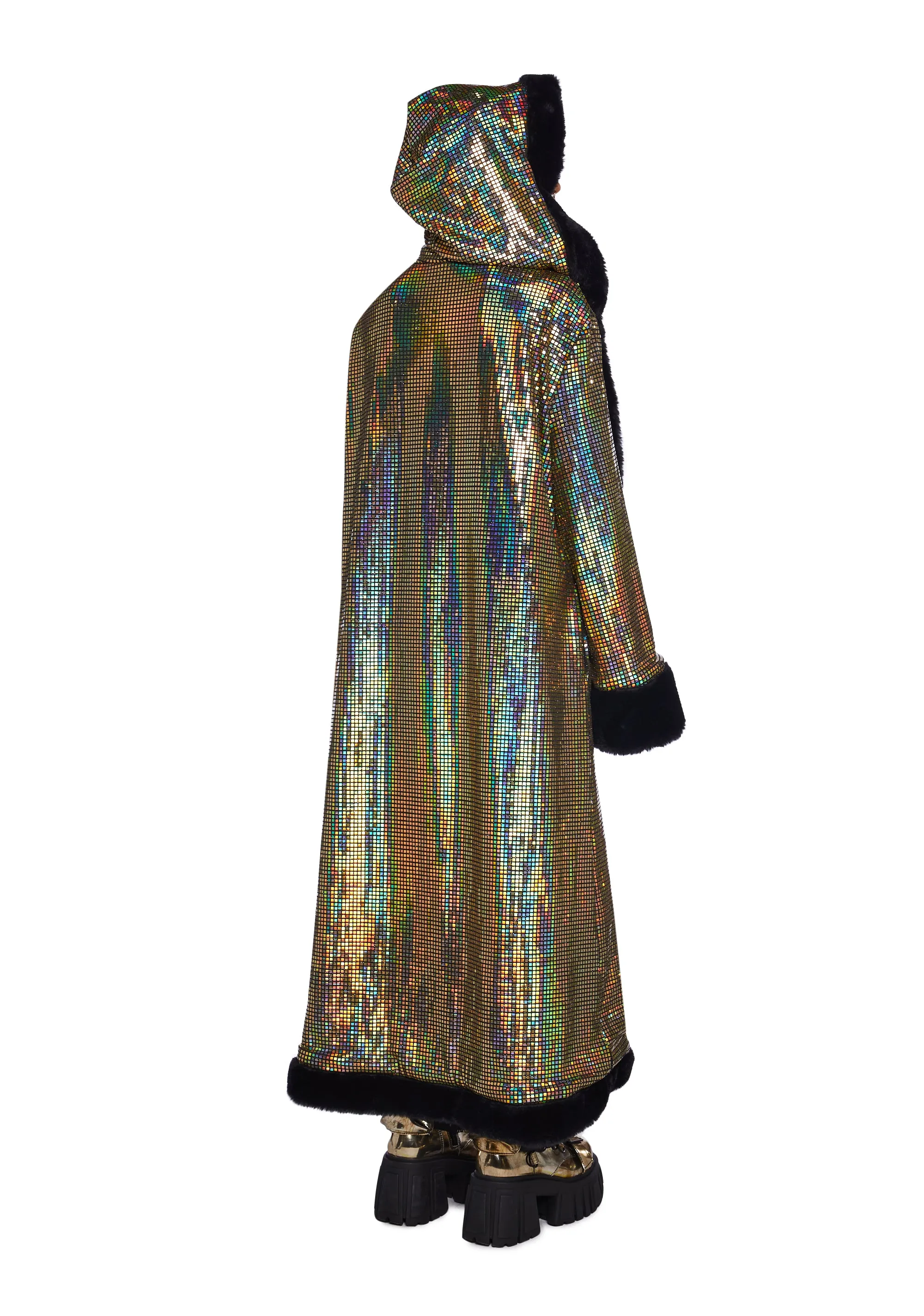 Gold Disco Fusion Hooded Duster