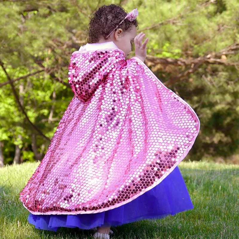 Great Pretenders Reversible Sequins Sparkle Cape – Pink