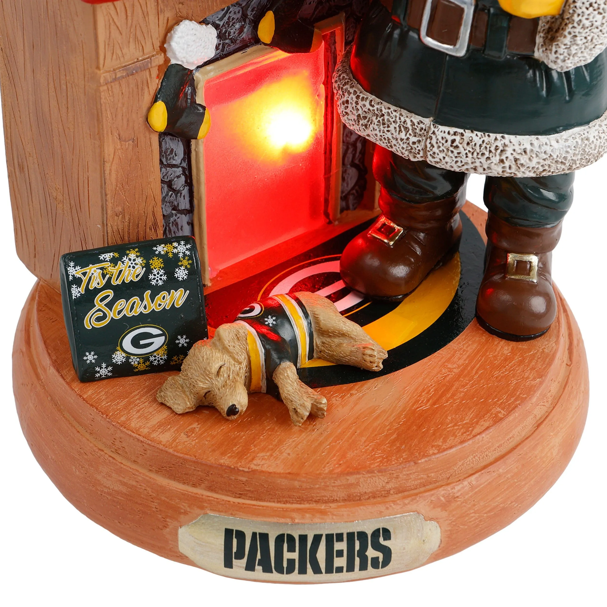 Green Bay Packers NFL Santa Fireplace Figurine