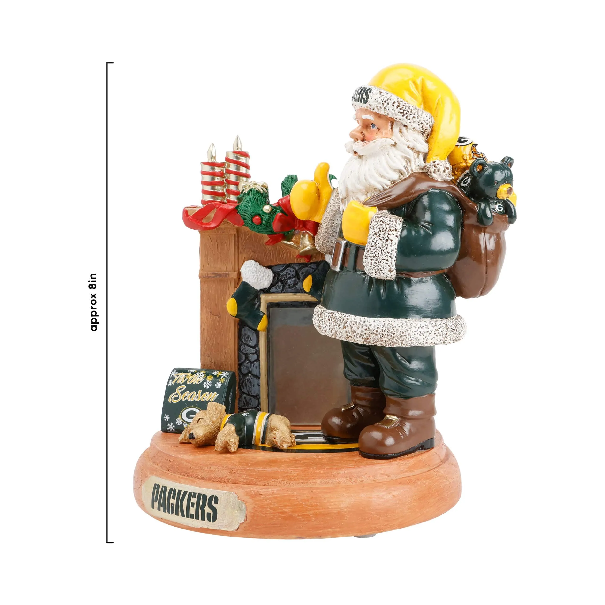 Green Bay Packers NFL Santa Fireplace Figurine