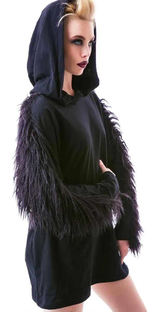 Hellhound Faux Fur Pullover Hoodie