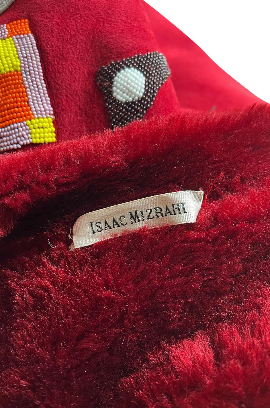 Highly Documented Fall 1991 Isaac Mizrahi Custom Native American Inspired Beaded Sheepskin Coat