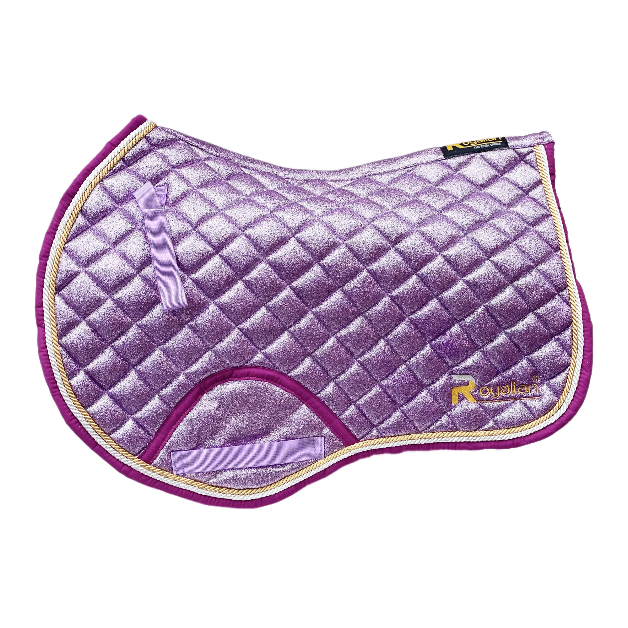 Horse Glitter No-slip Pony Jumper Saddle Pad With Fly veil Set