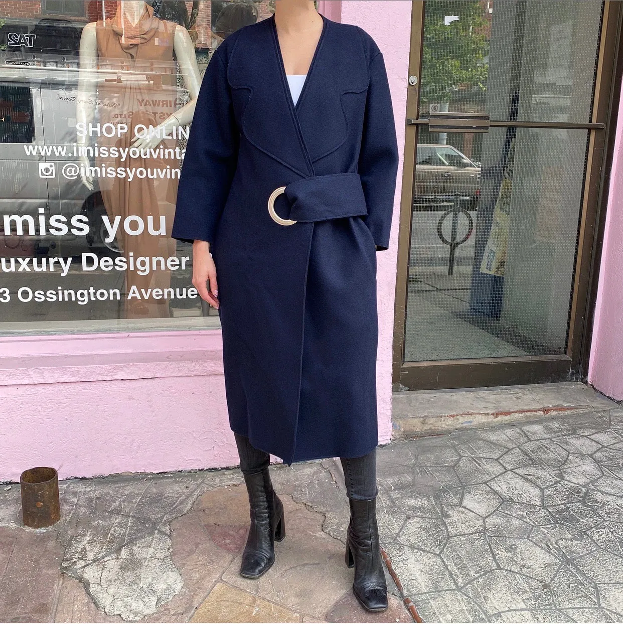 Jacquemus Navy Wool Eyelet Coat - FR36 / 4