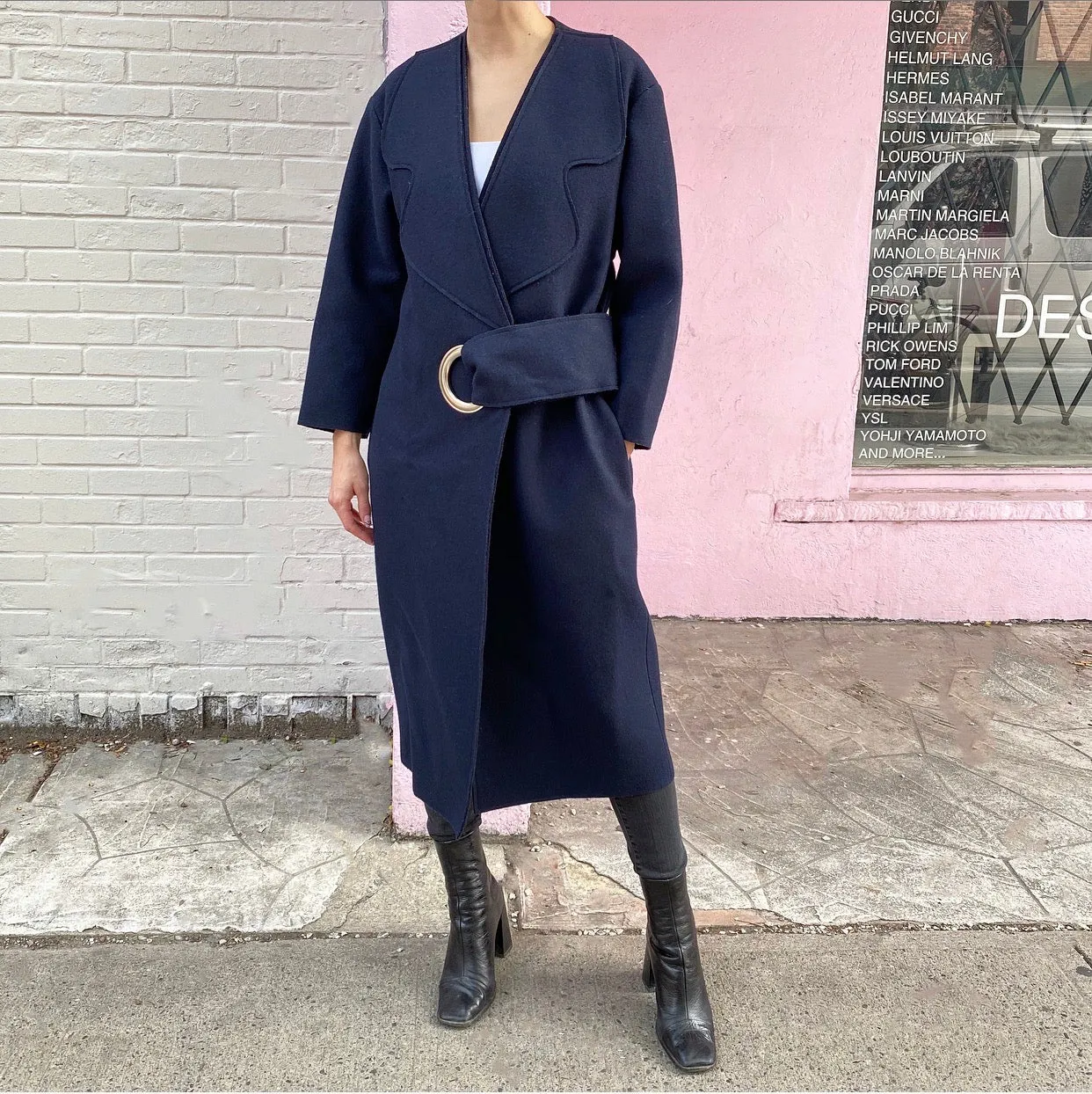 Jacquemus Navy Wool Eyelet Coat - FR36 / 4