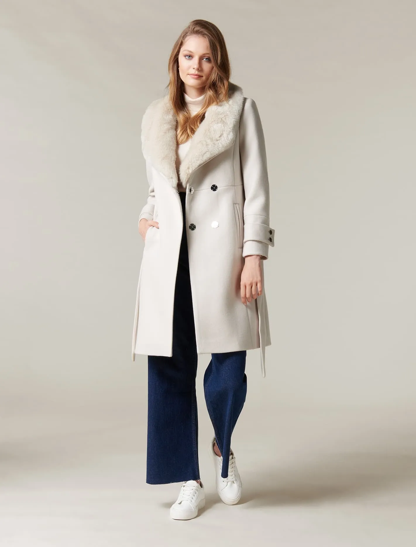 Jamie Fur Collar Coat Petites