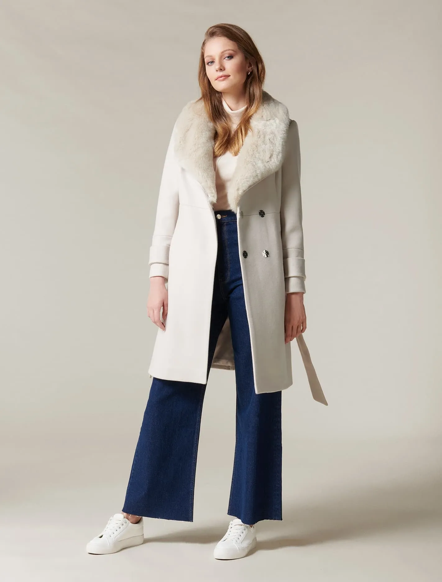 Jamie Fur Collar Coat Petites