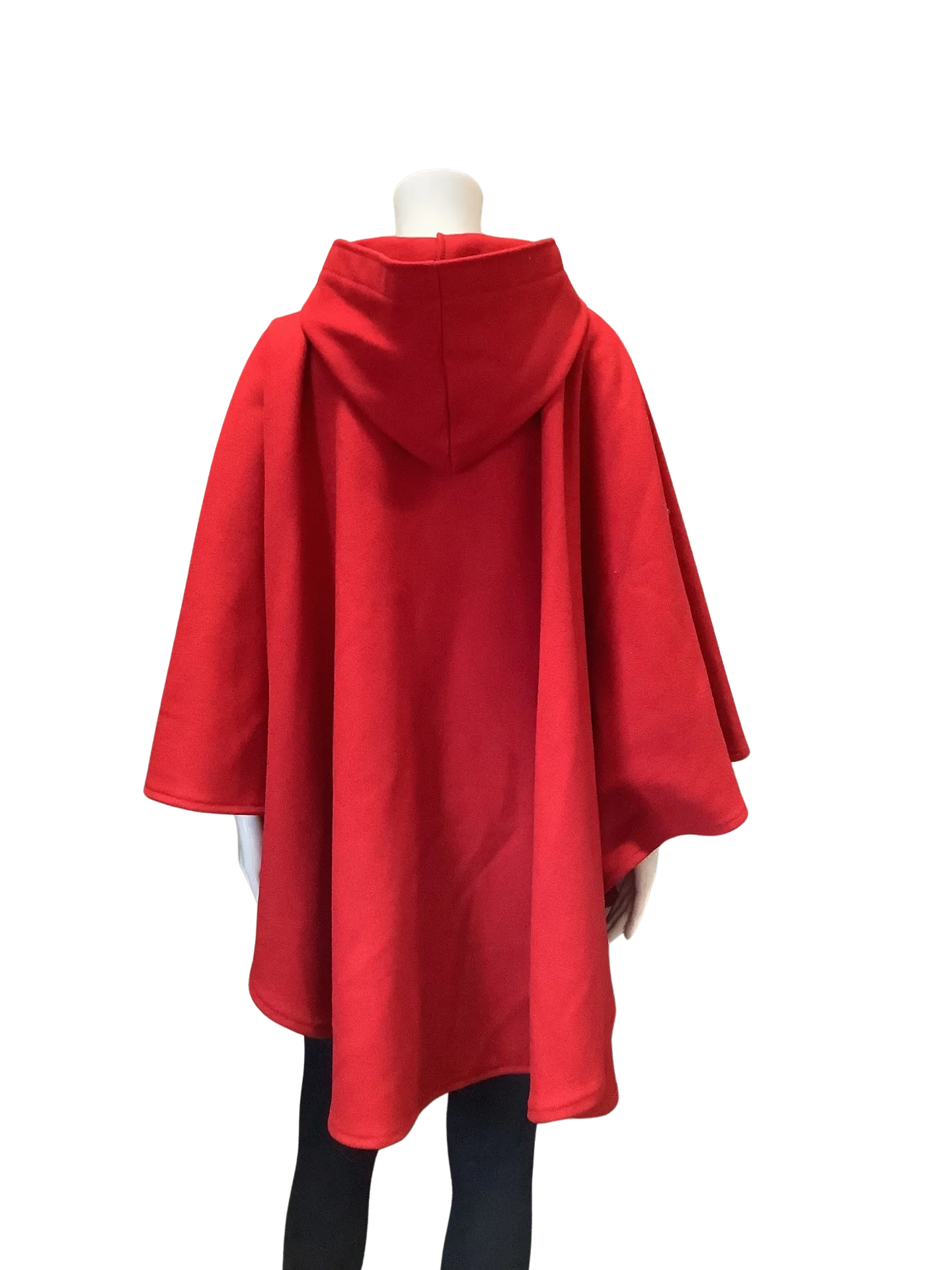 Johnson Woolen Mills Women's Cape Red Hooded Wool Size: One Size