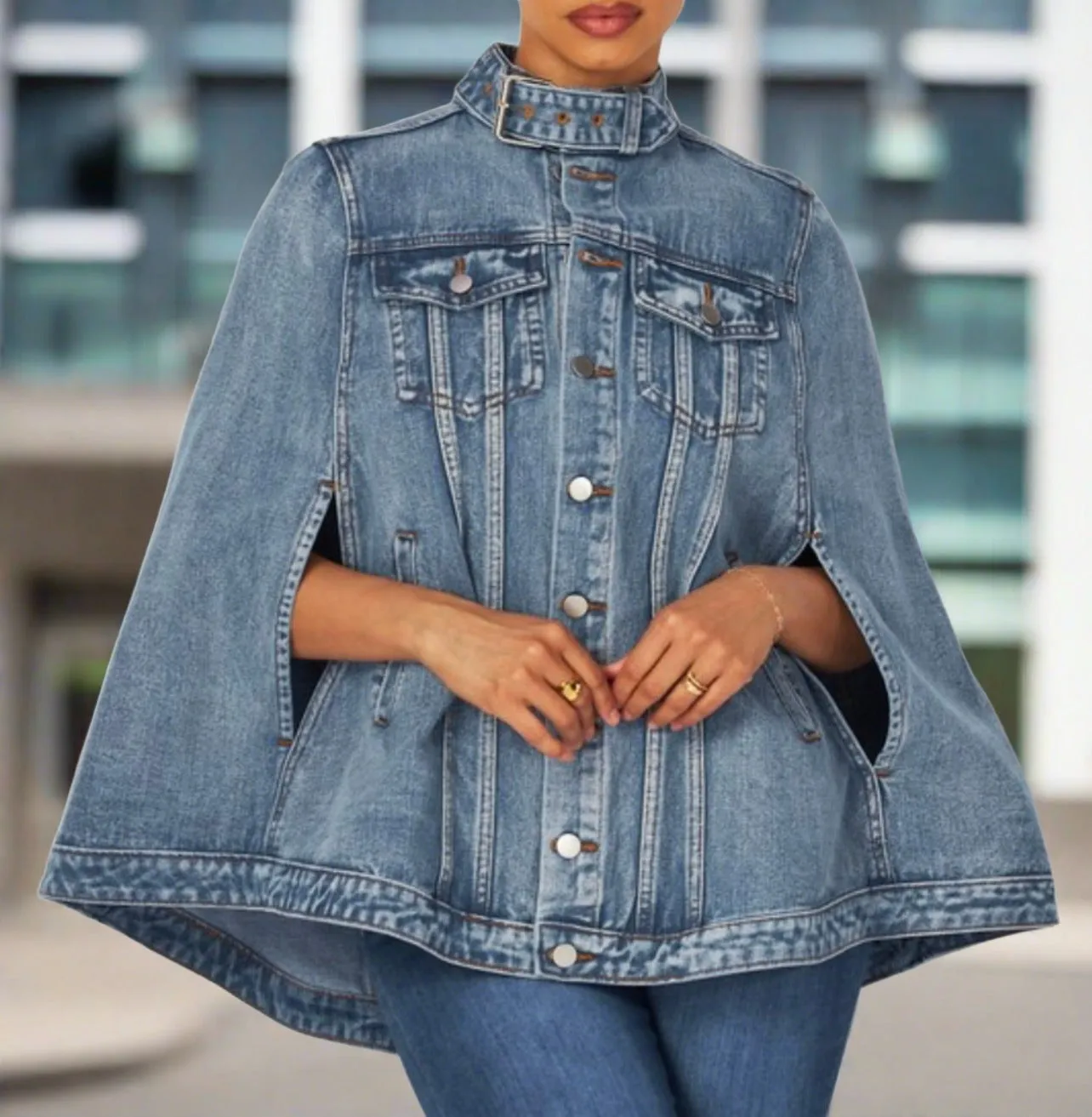 Josephine Denim Cape