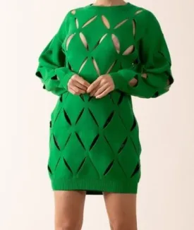 Kelly Green Cut -Out Sweater