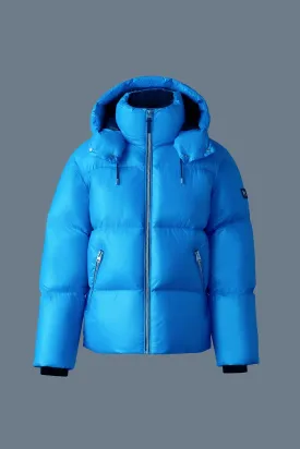 KENT-Z lustrous light down jacket with hood Sapphire