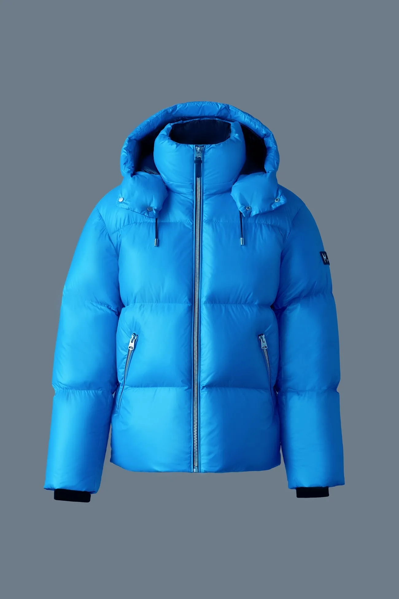 KENT-Z lustrous light down jacket with hood Sapphire