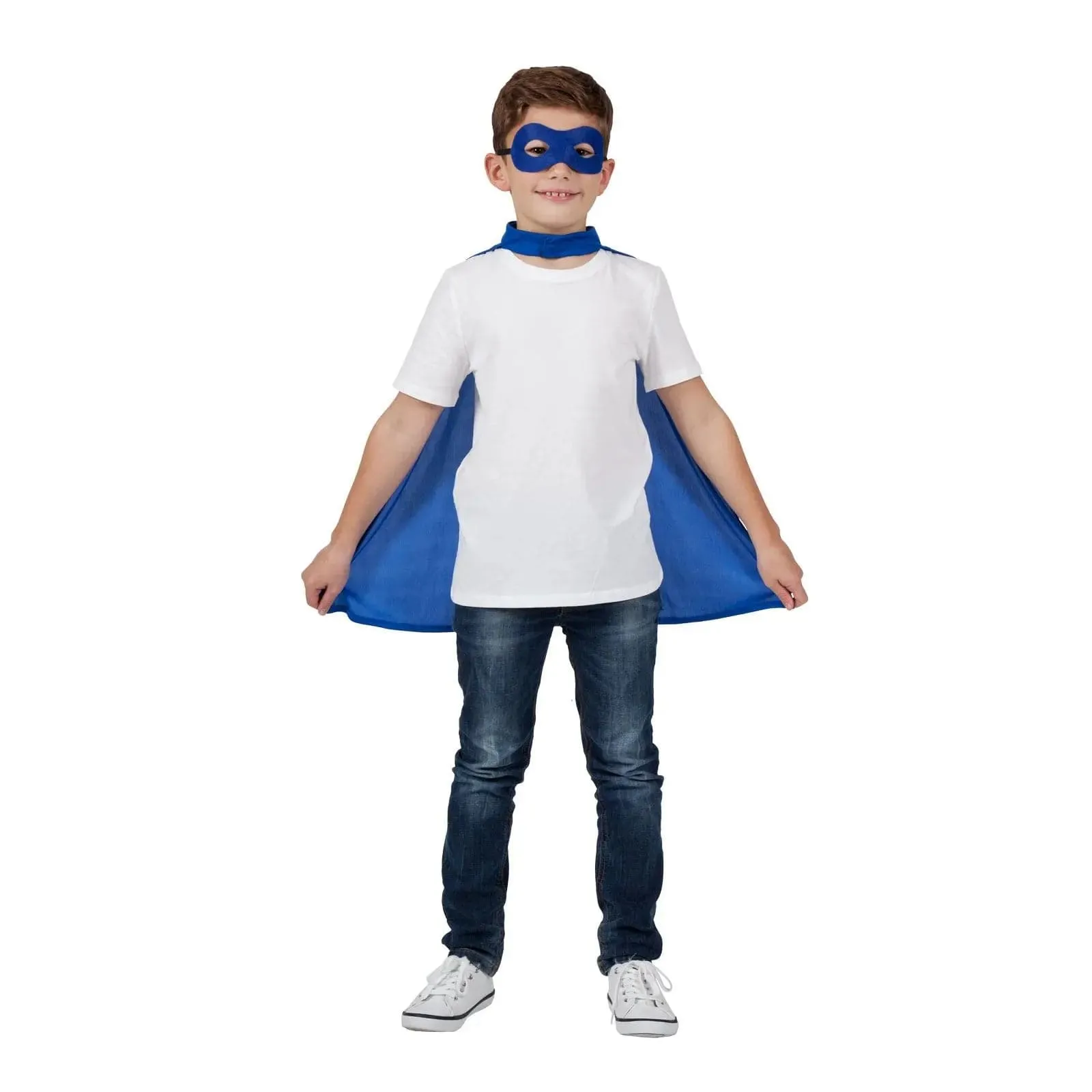 Kids Super Hero Cape & Mask Set Boys Girls Fancy Dress