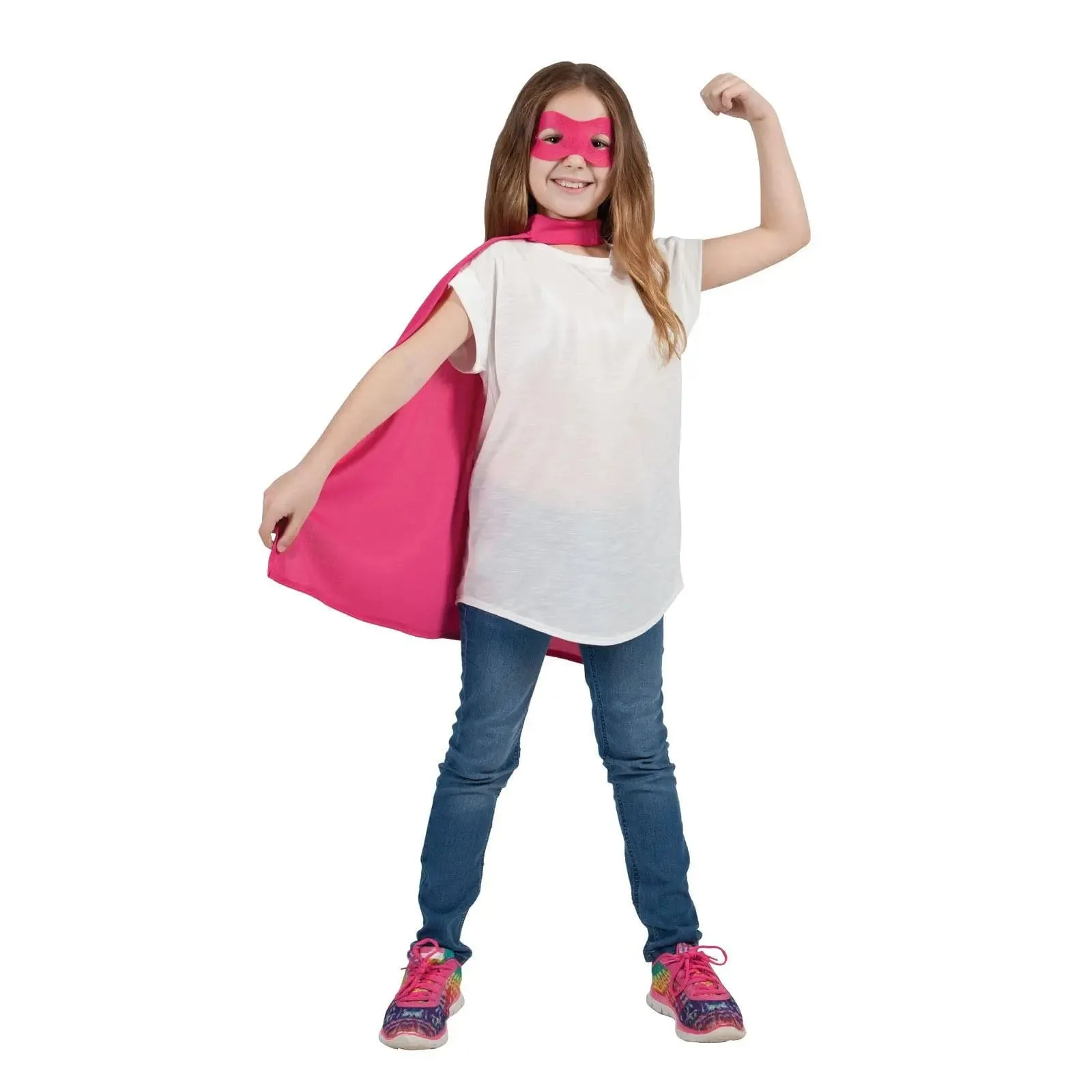 Kids Super Hero Cape & Mask Set Boys Girls Fancy Dress