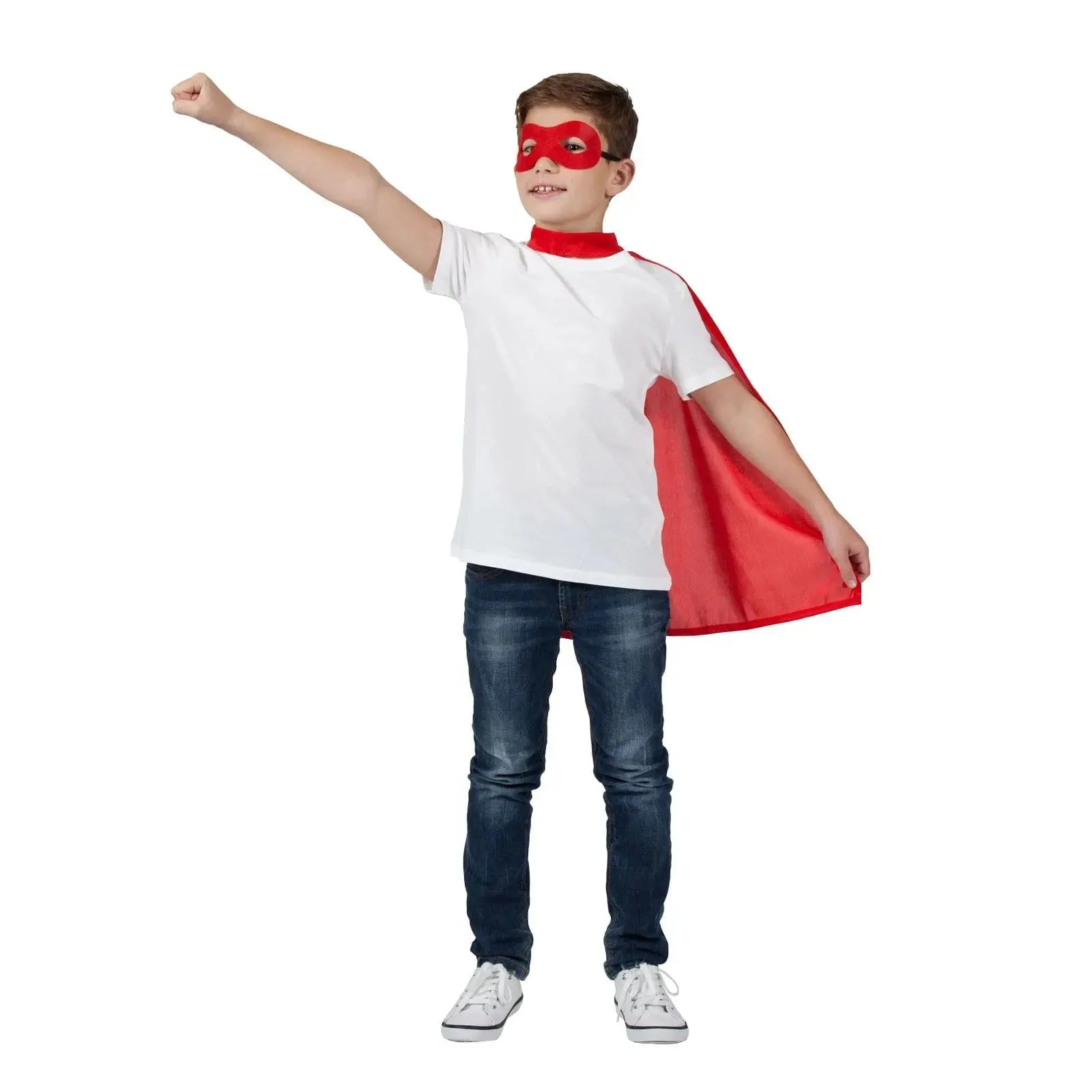 Kids Super Hero Cape & Mask Set Boys Girls Fancy Dress