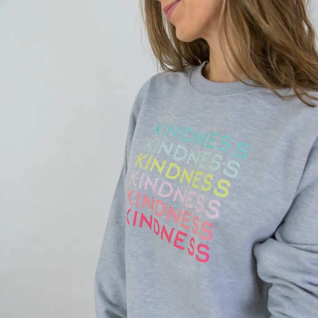 Kindness Printed Sweatshirt in Grey