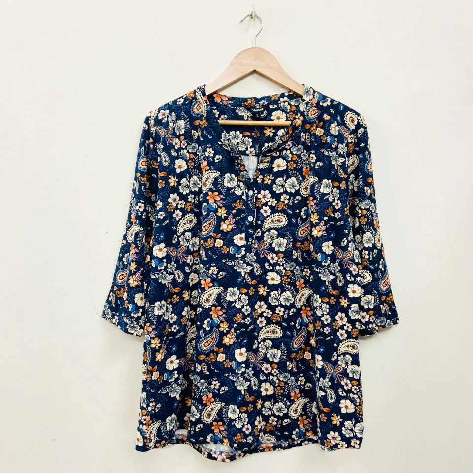 Ladies ¾ Sleeve Soft Floral Casual Top