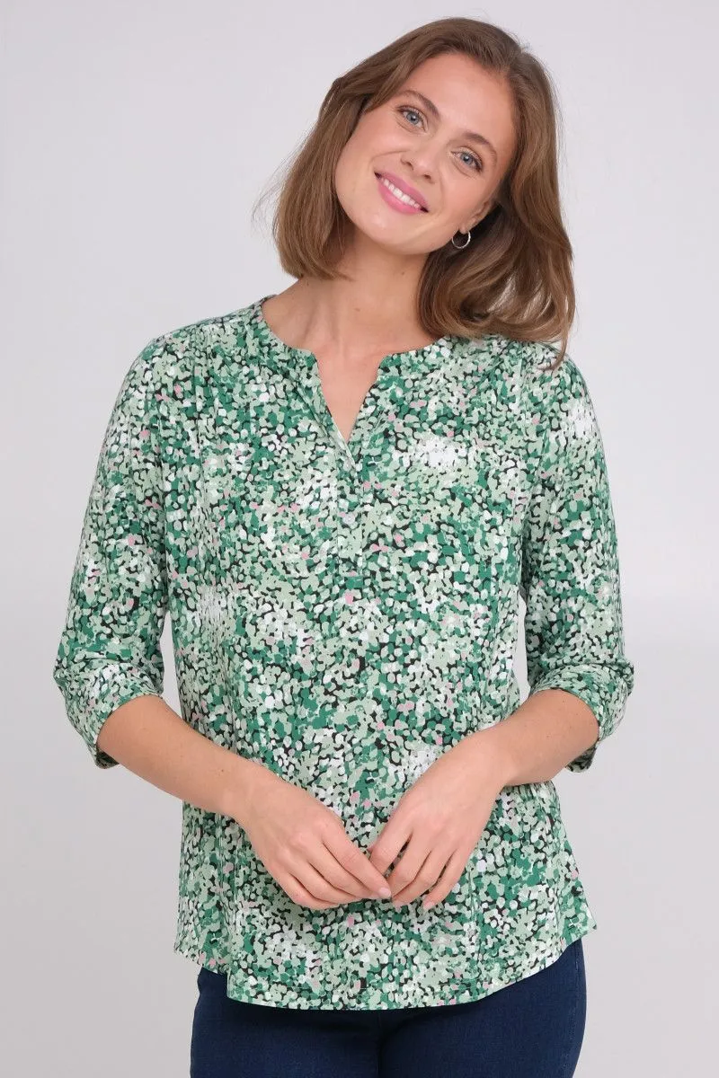 Ladies ¾ Sleeve Soft Floral Casual Top