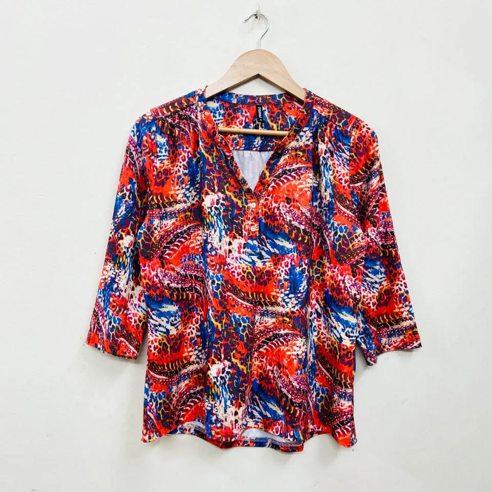 Ladies ¾ Sleeve Soft Floral Casual Top