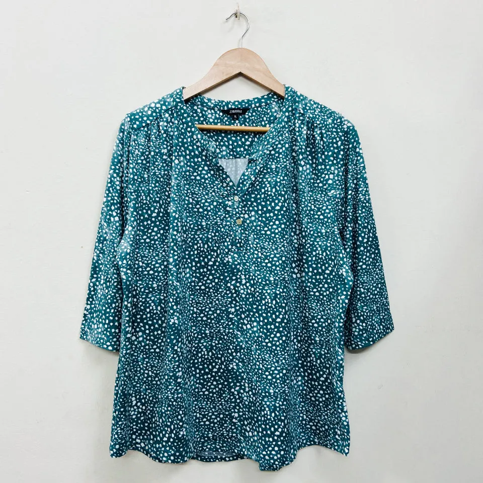 Ladies ¾ Sleeve Soft Floral Casual Top