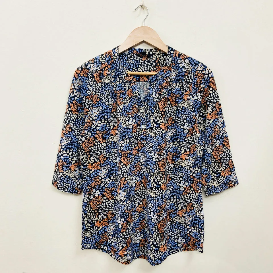 Ladies ¾ Sleeve Soft Floral Casual Top