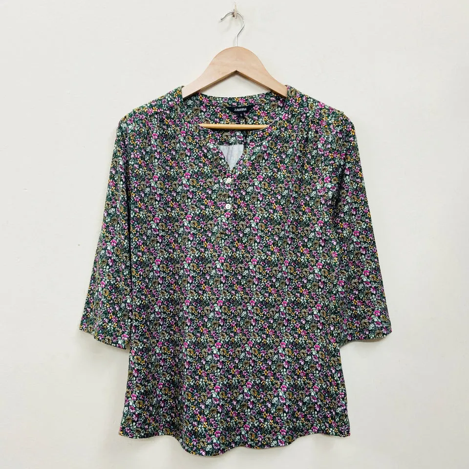 Ladies ¾ Sleeve Soft Floral Casual Top