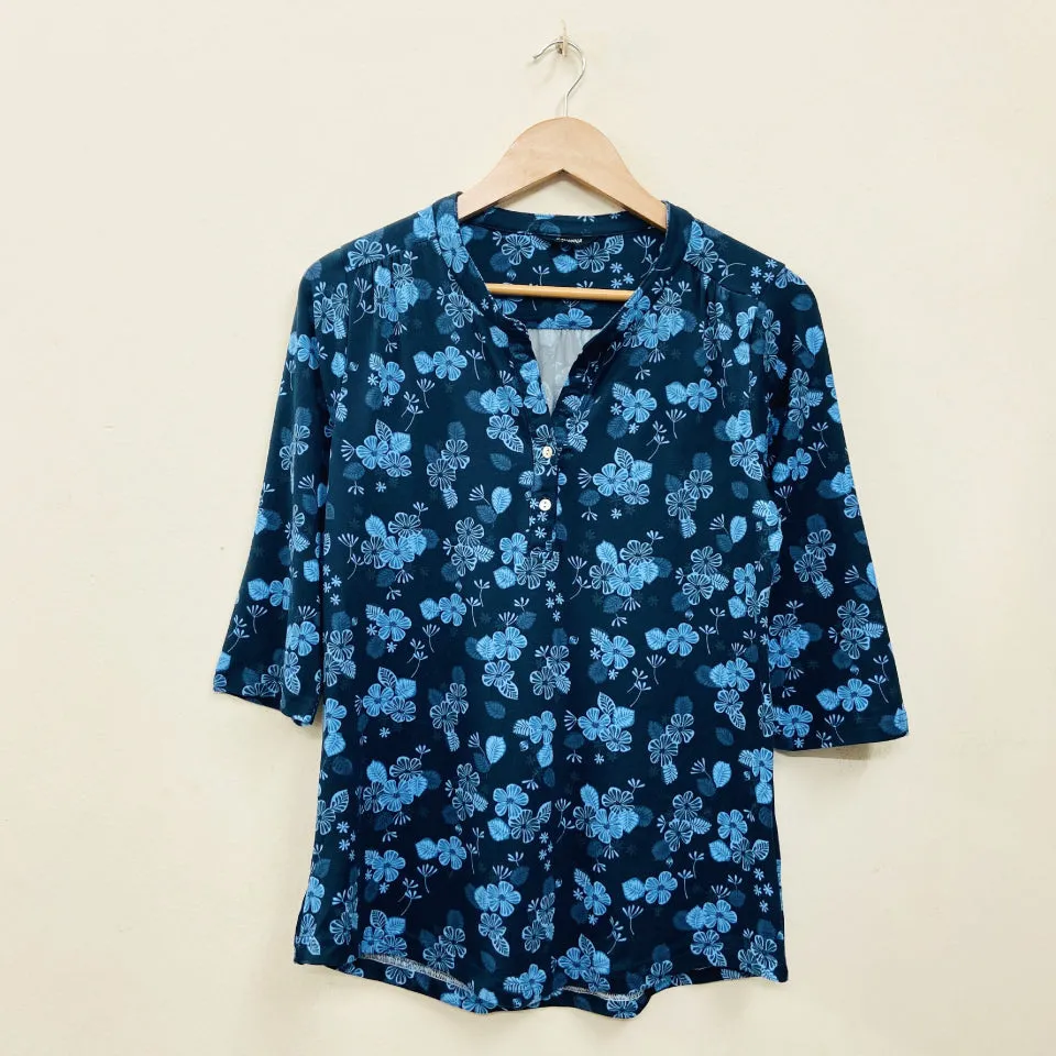 Ladies ¾ Sleeve Soft Floral Casual Top