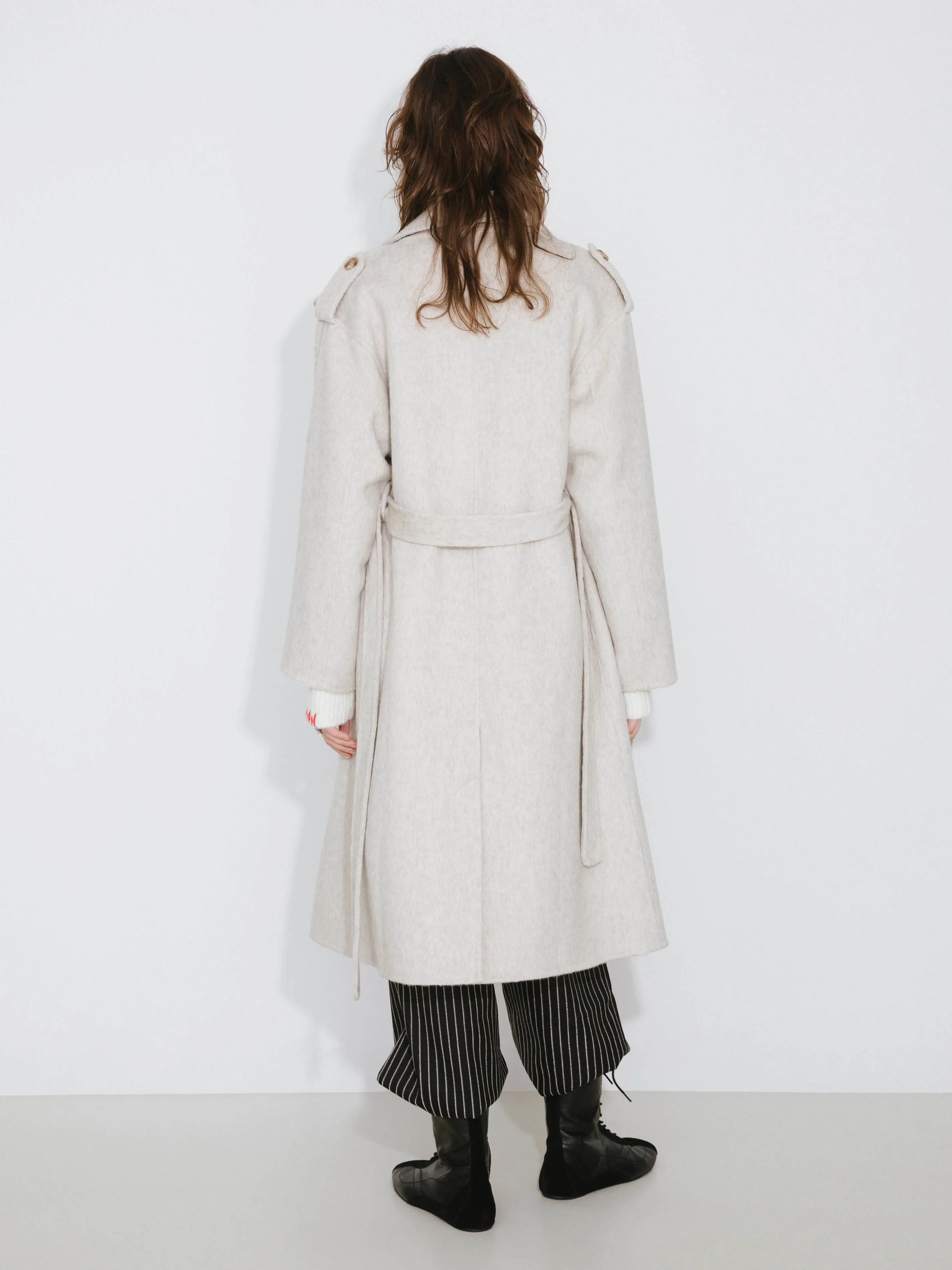 Lapel Neck Maxi Coat with Wool Blend