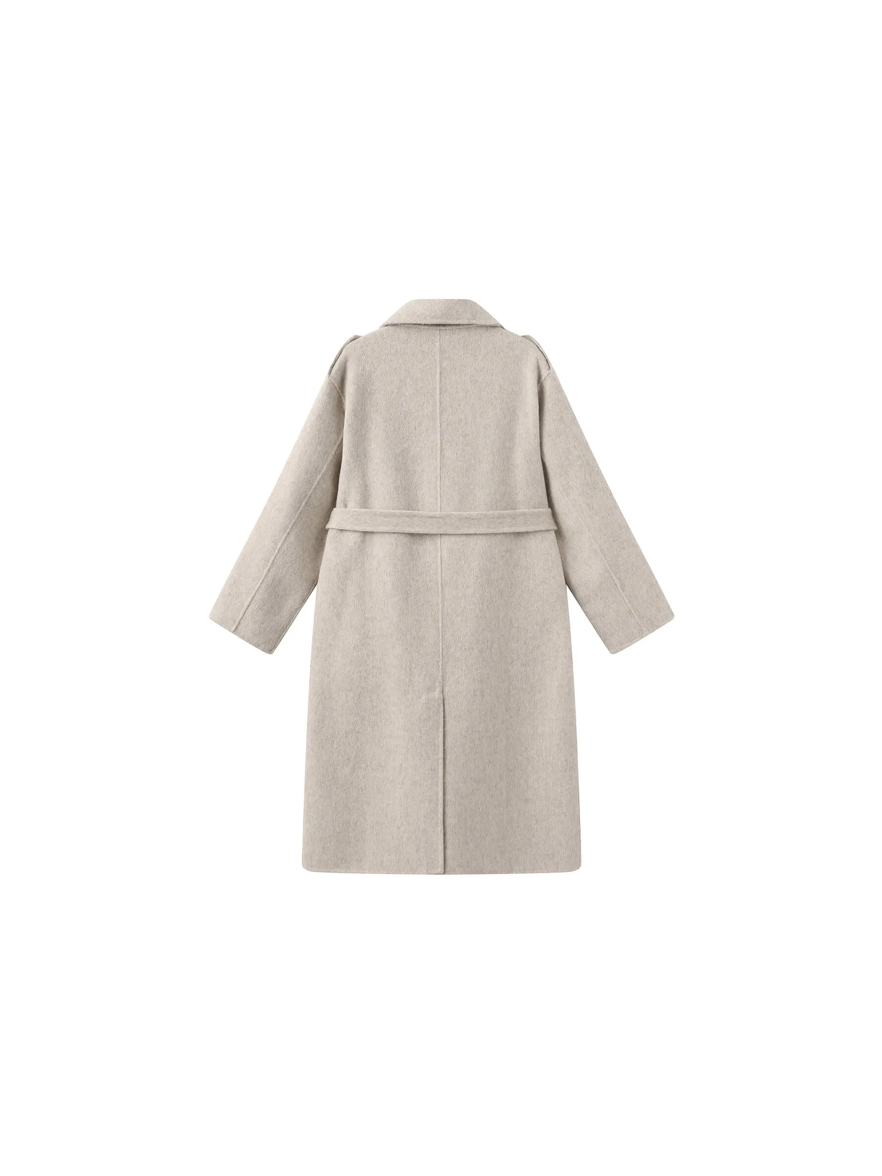 Lapel Neck Maxi Coat with Wool Blend