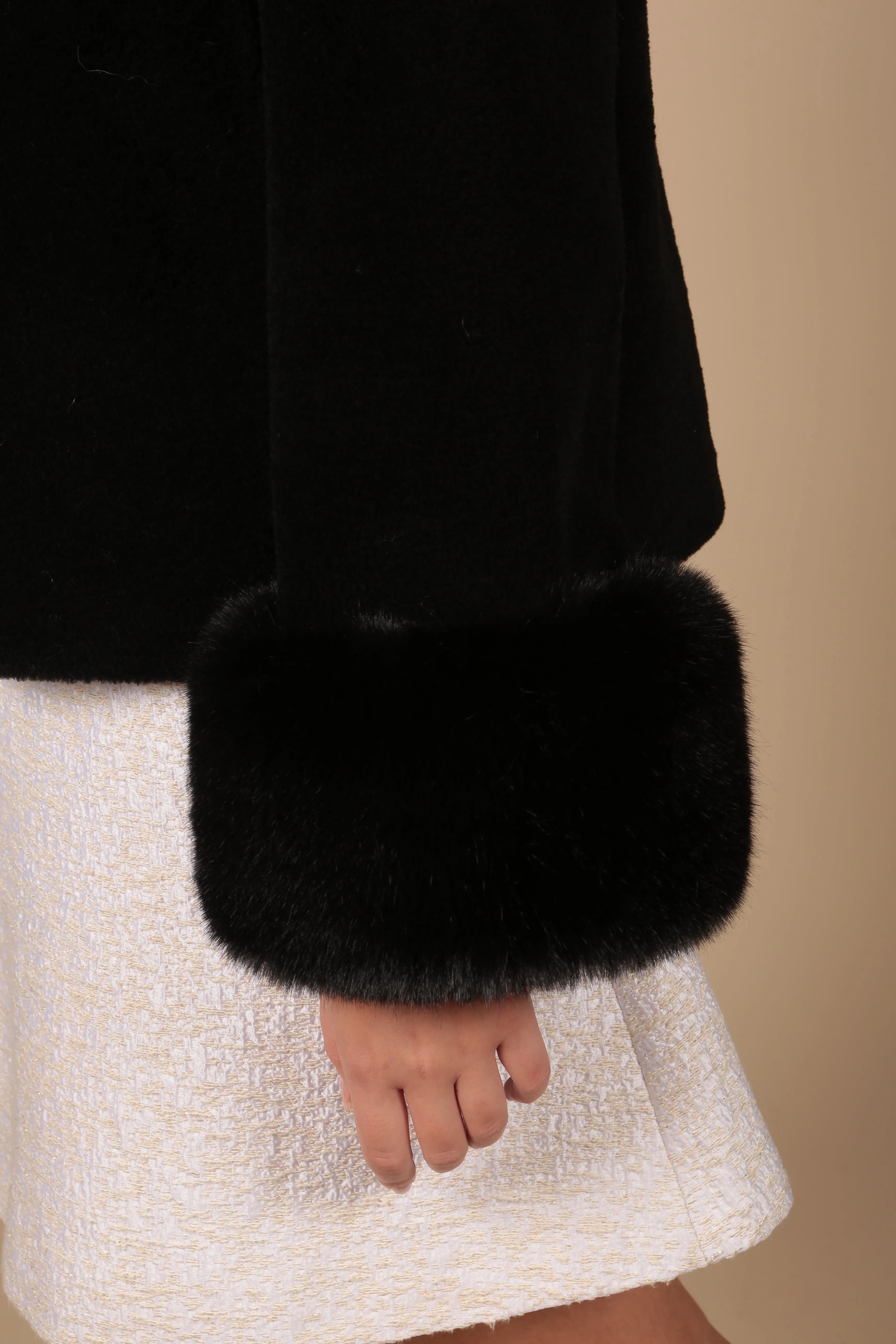 Last Chance 'Gilda' Wool Coat in Nero