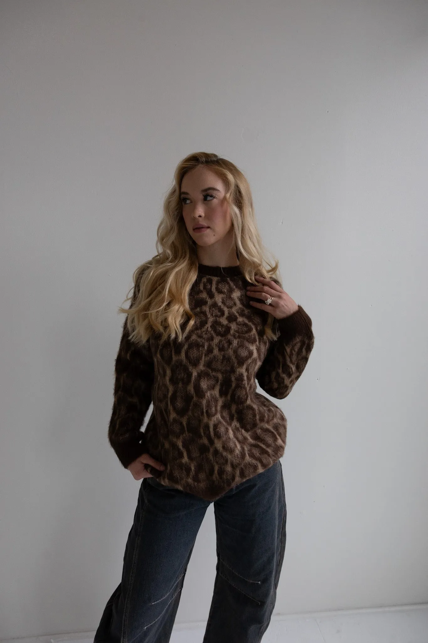 Leopard Print Knit Sweater