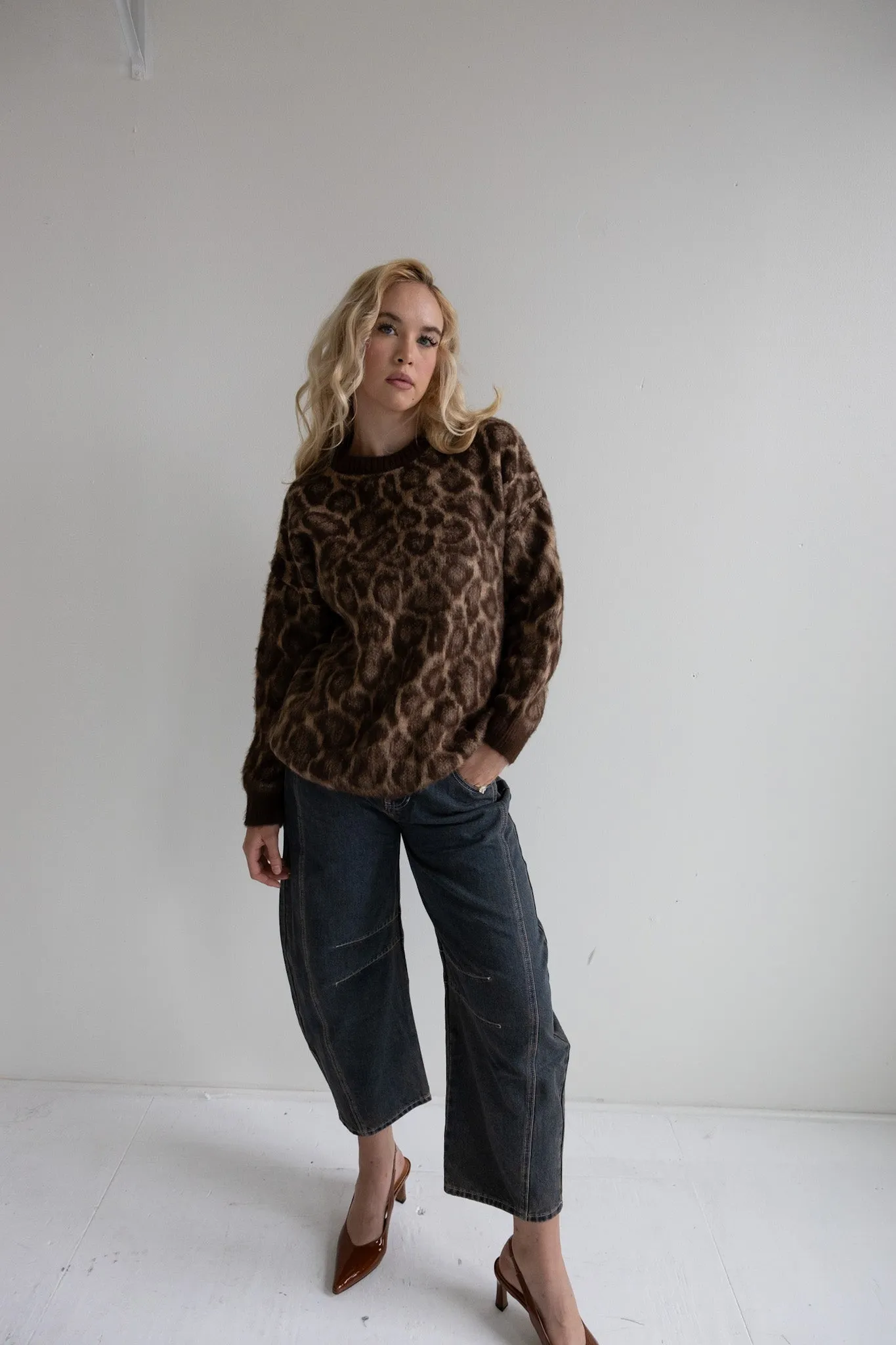 Leopard Print Knit Sweater