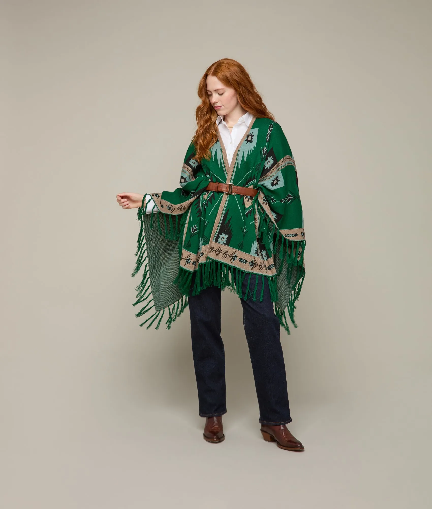 Lightweight Alpaca Cape :: Emerald