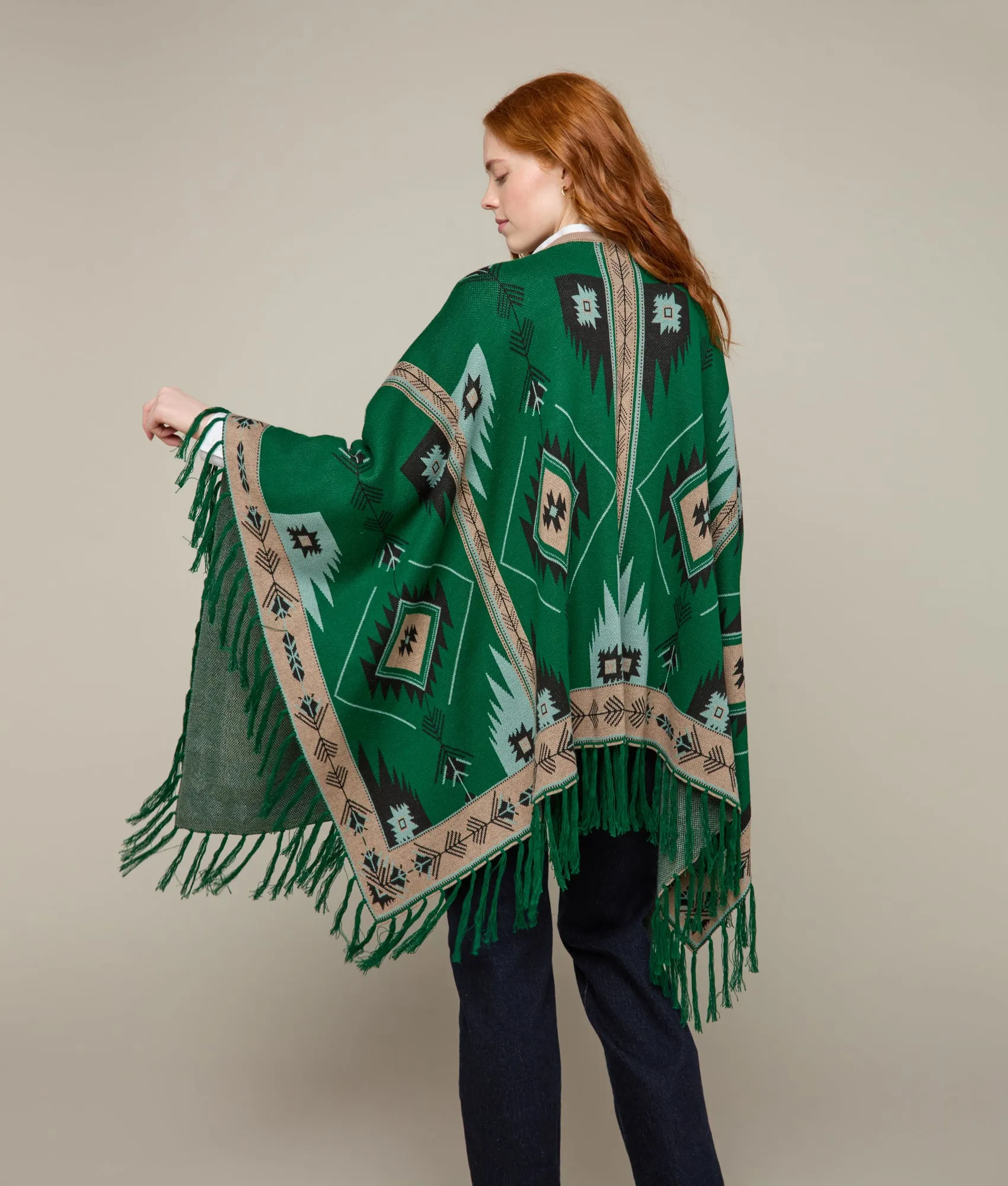 Lightweight Alpaca Cape :: Emerald