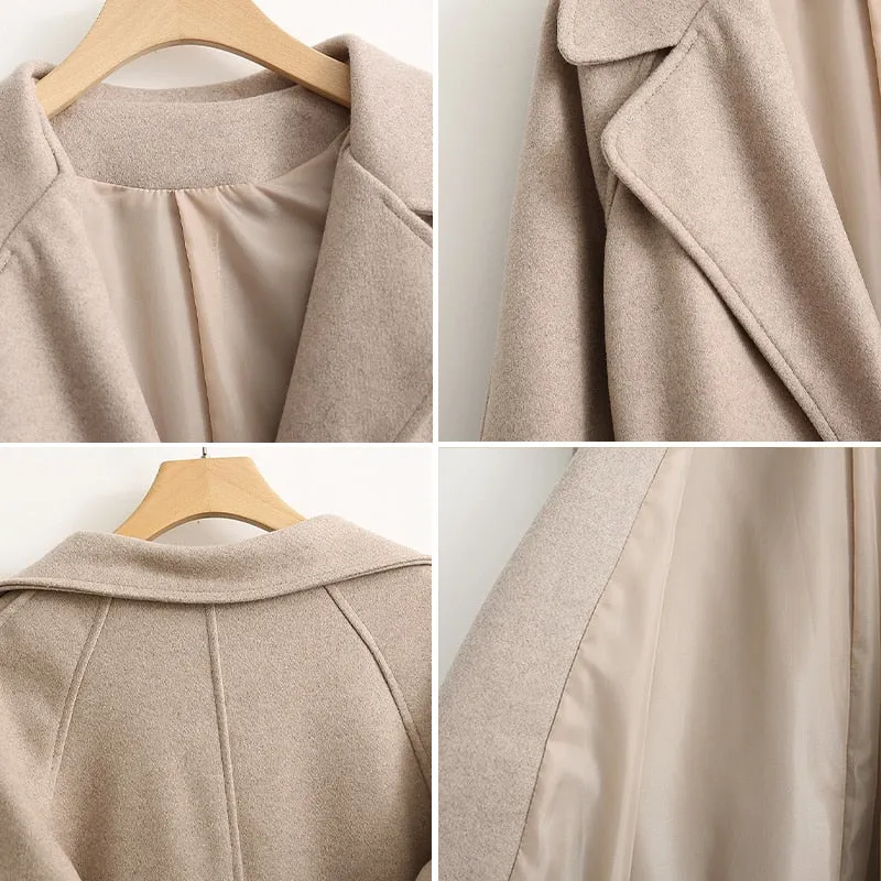 Long Wool Coat With Drop Shoulder