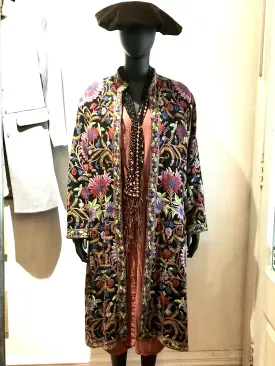 Louise Mitchel Hand Embroidered Wool Coat