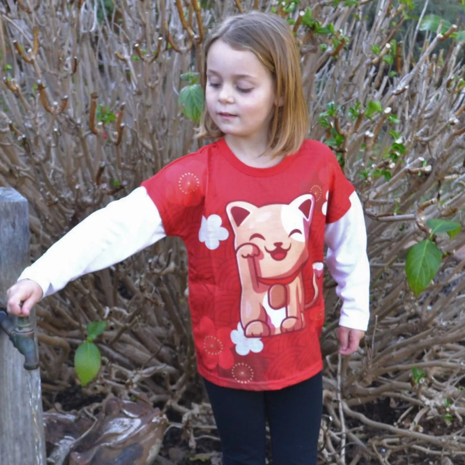 Lucky Cat Long sleeve Kids T-shirt