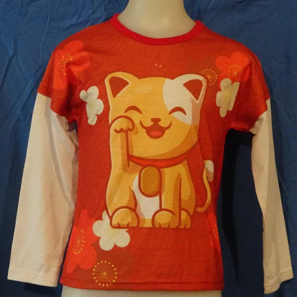 Lucky Cat Long sleeve Kids T-shirt