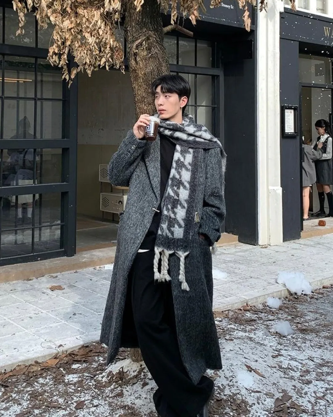 Luxury Grey Wool Coat OYC0020